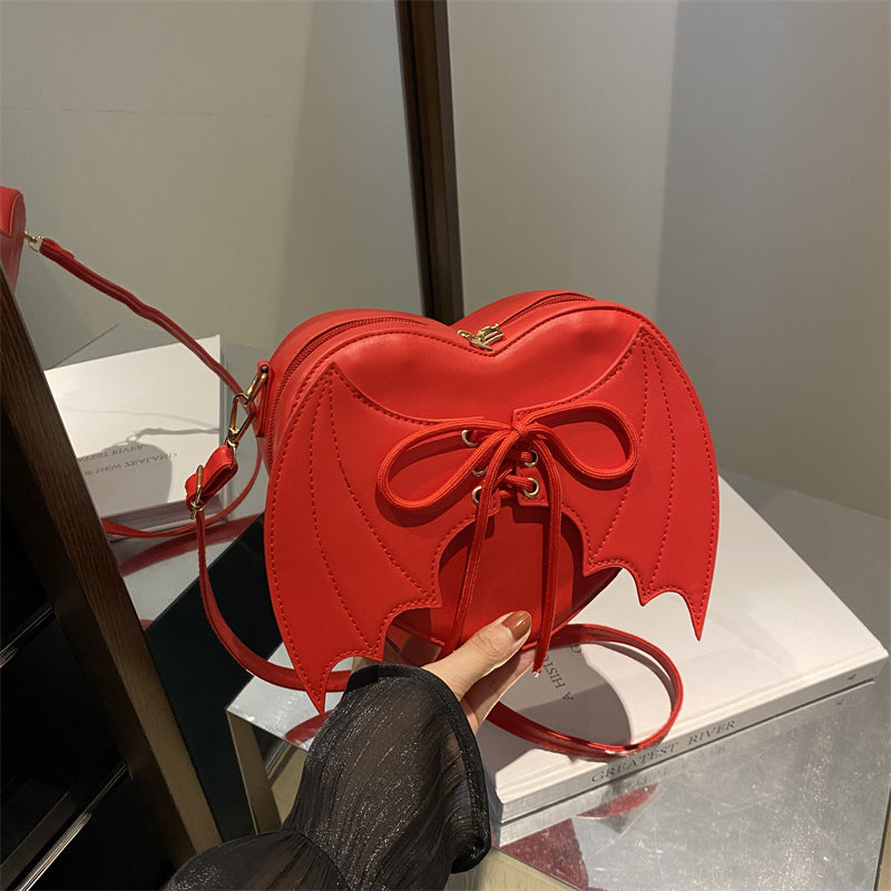 Heart Shape Bat Wings Bag Strap Shoulder Crossbody Bag