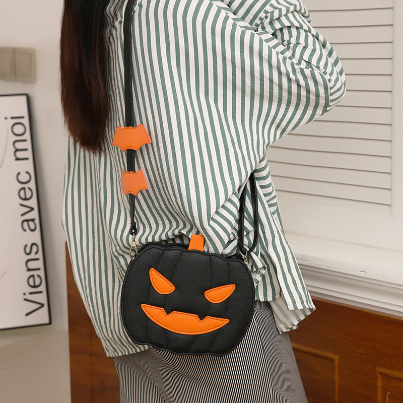 Halloween Funny Pumpkin Bat - Cartoon Shoulder Crossbody Bag