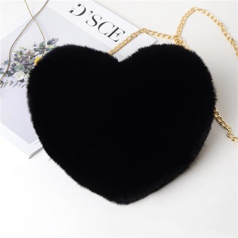 Heart Shape - Love Crossbody Bags For Women Plush Chain Shoulder Bags Valentine's Day Party Bag