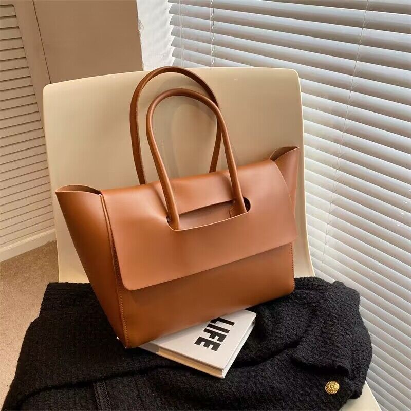 Retro Tote Bags Solid Color High Quality Shoulder Bags
