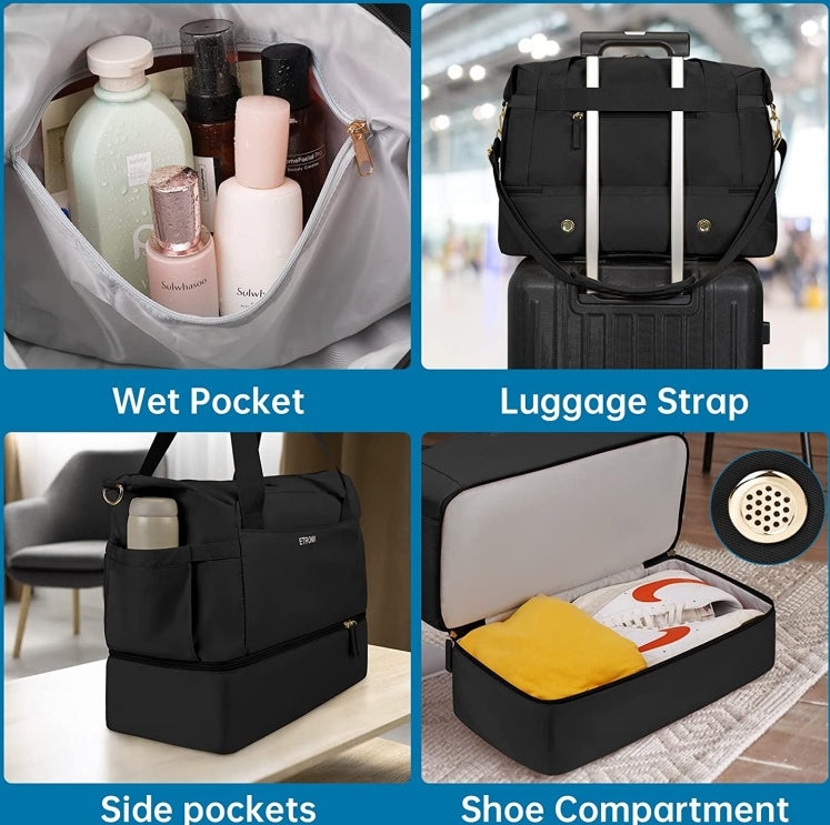 Waterproof Overnight Luggage Bag With Trolley Sleeve