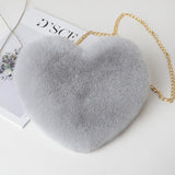 Heart Shape - Love Crossbody Bags For Women Plush Chain Shoulder Bags Valentine's Day Party Bag