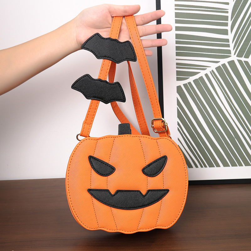 Halloween Funny Pumpkin Bat - Cartoon Shoulder Crossbody Bag