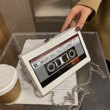 Tape Chain Crossbody Box Bag