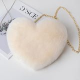 Heart Shape - Love Crossbody Bags For Women Plush Chain Shoulder Bags Valentine's Day Party Bag