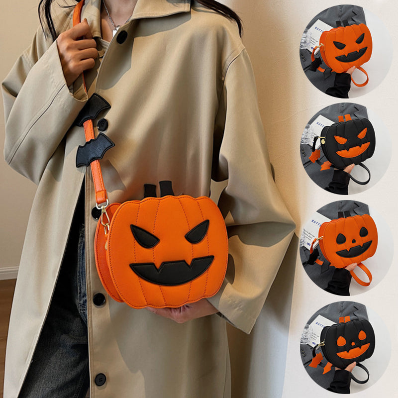Halloween Funny Pumpkin Bat - Cartoon Shoulder Crossbody Bag